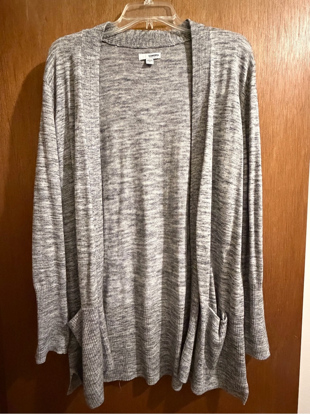 Sonoma Heather Gray Open Cardigan with Pockets